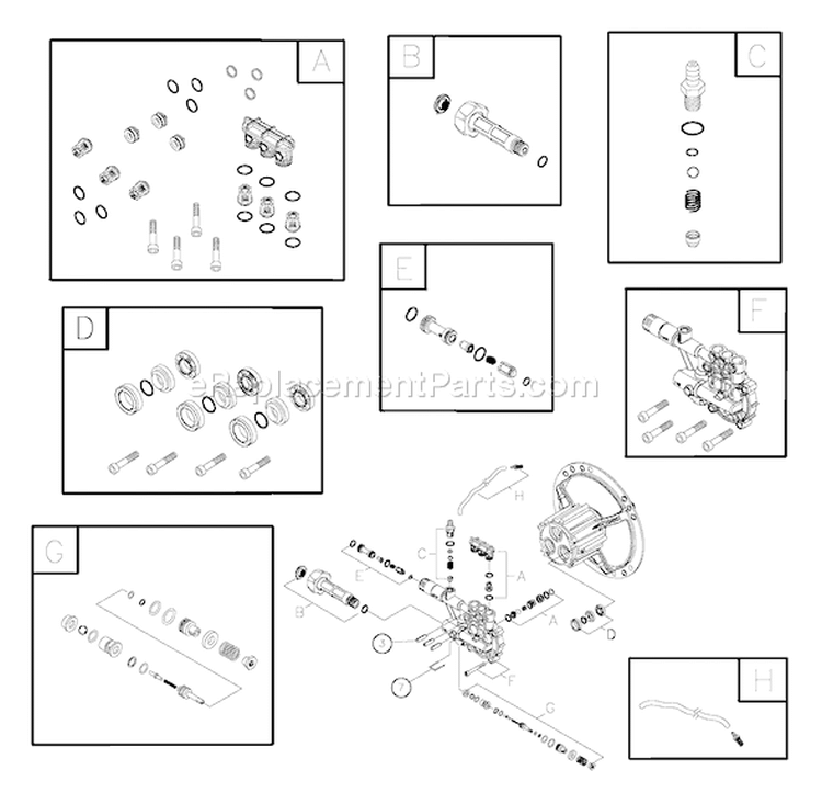 Page B Diagram and Parts List for 1908-2  Briggs and Stratton Pressure Washer